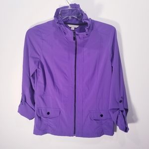 Laura Ashley Purple Zipper Jacket sz Medium